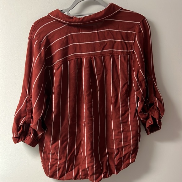 Striped Front Tie Blouse - Picture 6 of 6